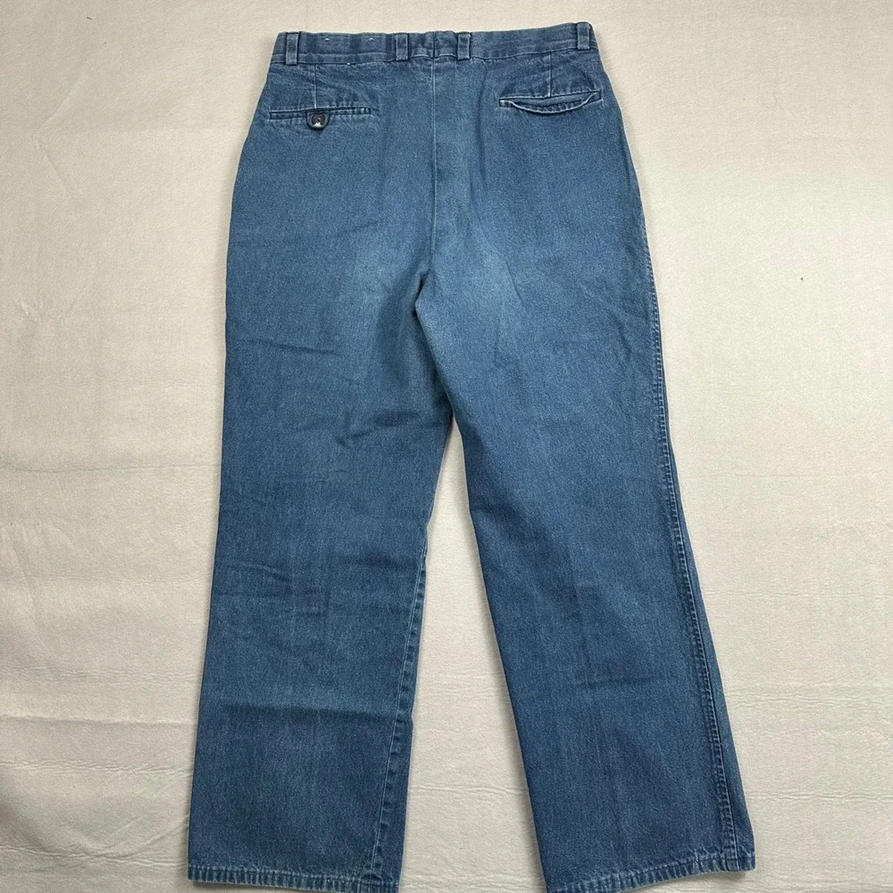 J.Crew Outfitters Oarsman Mens Pleated Denim Trousers Straight Leg Blue Size 31